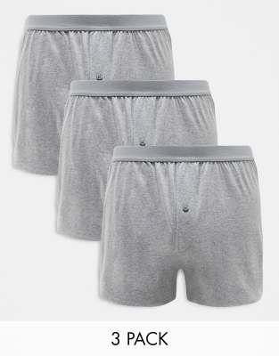 3-pack boxers in light gray