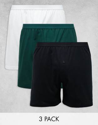 Asos Design 3 Pack Boxers In Multiple Colors