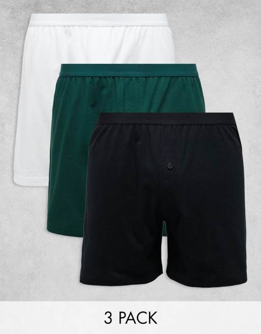 ASOS DESIGN 3 pack boxers in multiple colors