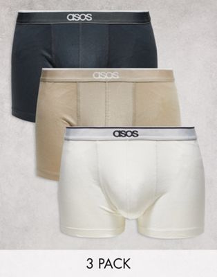 ASOS DESIGN 3 pack boxers in multiple colours