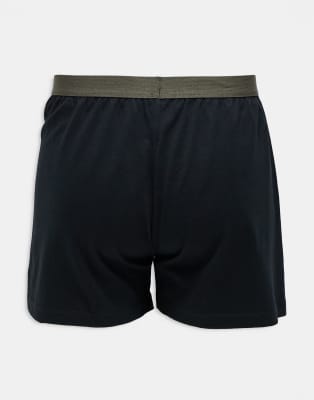 Asos Design 3 Pack Boxers With Color Waistbands In Black