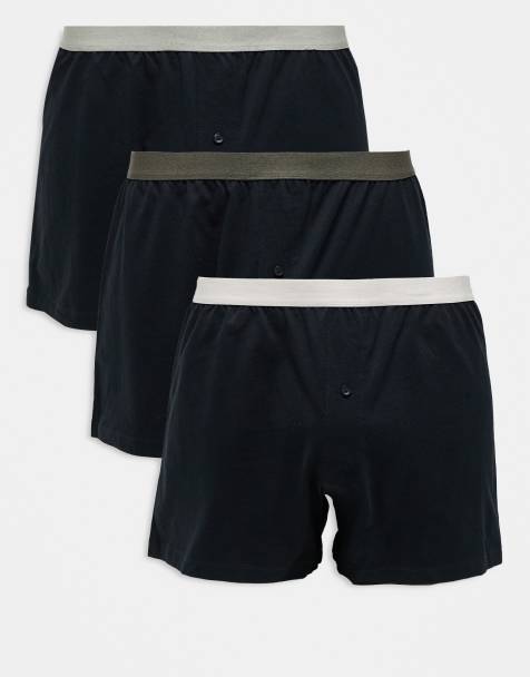 ASOS DESIGN 3 pack boxers with colour waistbands in black - view 1