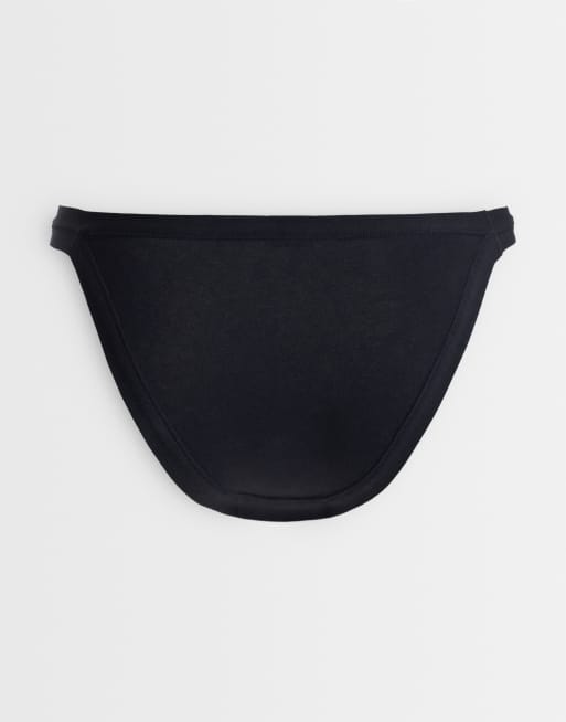 ASOS DESIGN 3-pack brazyliany tanga w kolorze czarnym z lat 90., 2 z 3