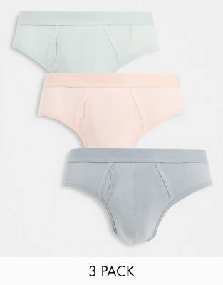 ASOS DESIGN 3 pack briefs in pastel tones - ASOS Price Checker