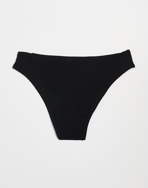 ASOS DESIGN 3 pack cotton brazilian briefs in black, 3 of 3