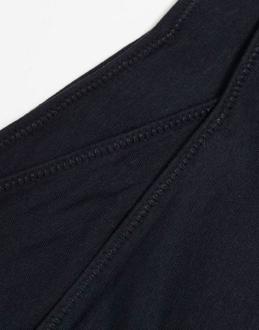 ASOS DESIGN 3 pack cotton high waist brazilian brief in black, 3 of 4