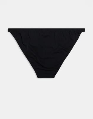 Asos Design 3 Pack Cotton Tanga Panty In Black