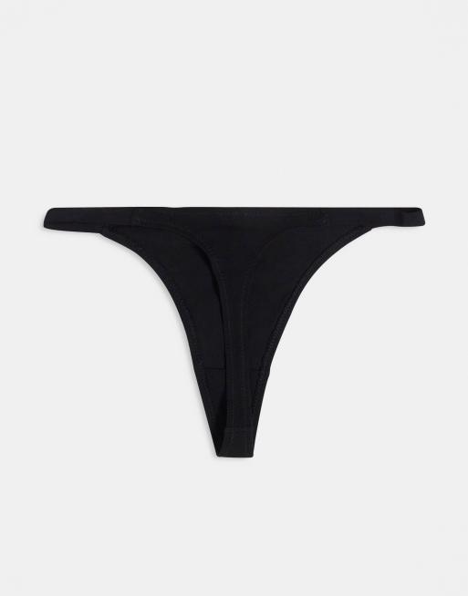 ASOS DESIGN 3 pack cotton tanga thong in taupe, pink & black, 2 of 4