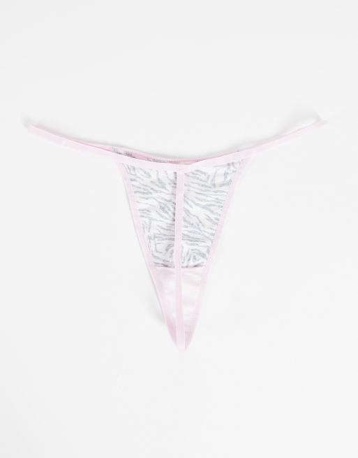 ASOS DESIGN 3 pack cotton tanga thong in zebra print, 2 of 4