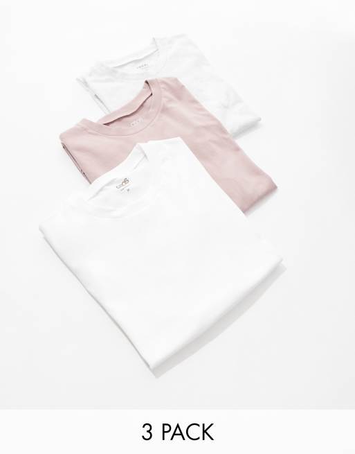 ASOS DESIGN 3 pack crew neck t-shirts in multiple colors