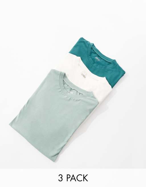 ASOS DESIGN 3 pack crew neck t-shirts in multiple colors