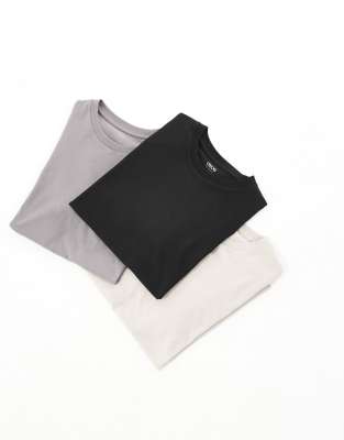 3 pack crew neck t-shirts in multiple colors