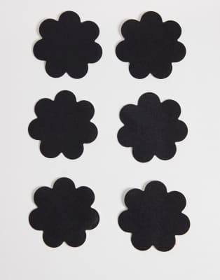 Asos Design 3 Pack Fabric Nipple Covers In Black