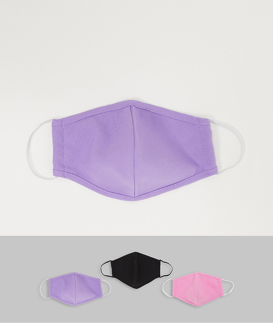 Asos Design 3 Pack Face Coverings In Lilacs And Pinks-multi
