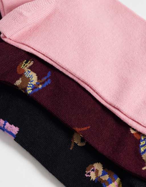 ASOS DESIGN 3 Pack Festive Dog Socks in multi, 2 of 3