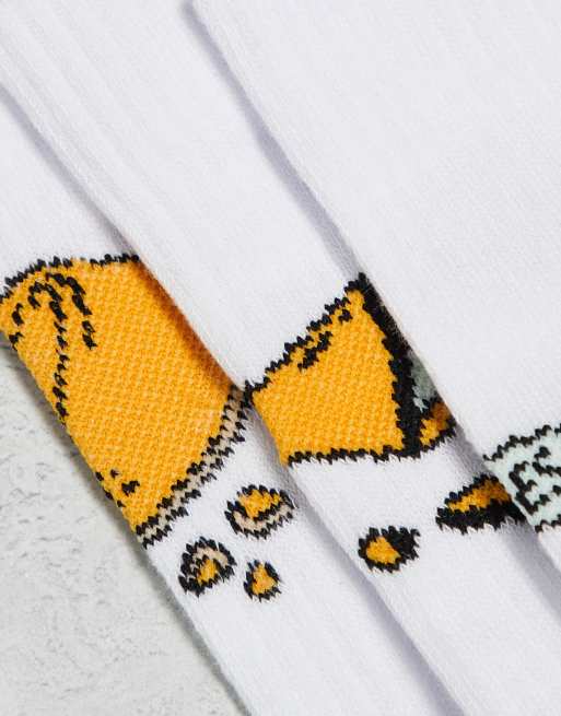 ASOS DESIGN 3 pack fortune cookie socks in white, 3 of 3