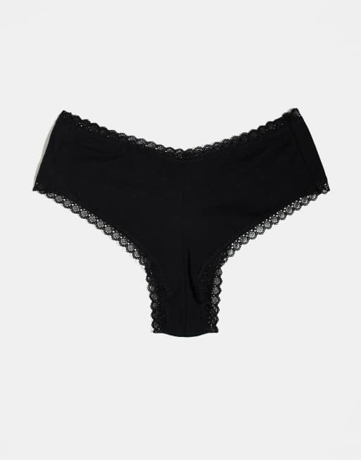 ◆GLOWNY◆ ALLURE LACE BOYSHORTS BLACK GY25LWPT007BK ASOS DESIGN 3 pack hipster boyshorts with lace trim in black