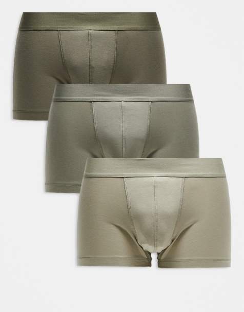 ASOS DESIGN 3 pack hipster briefs in khaki - view 1