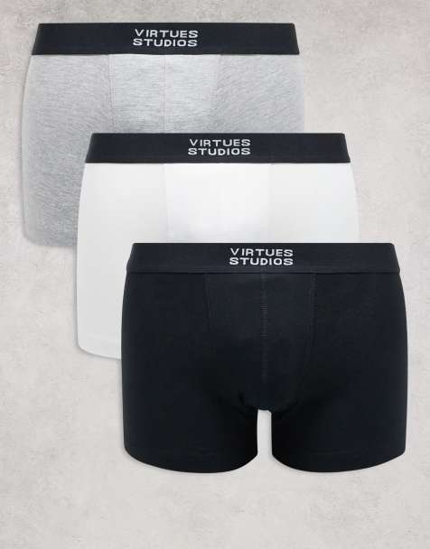 ASOS DESIGN 3 pack hipster in black, white and grey - view 1