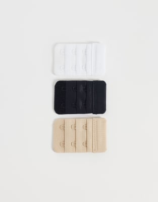 Asos Design 3 Pack Hook Bra Extenders In Multi