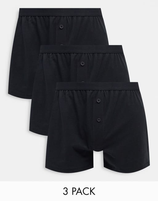 3-Pack Black Boxers