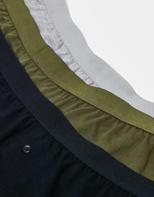 Asos Design 3 Pack Jersey Boxers In Multi