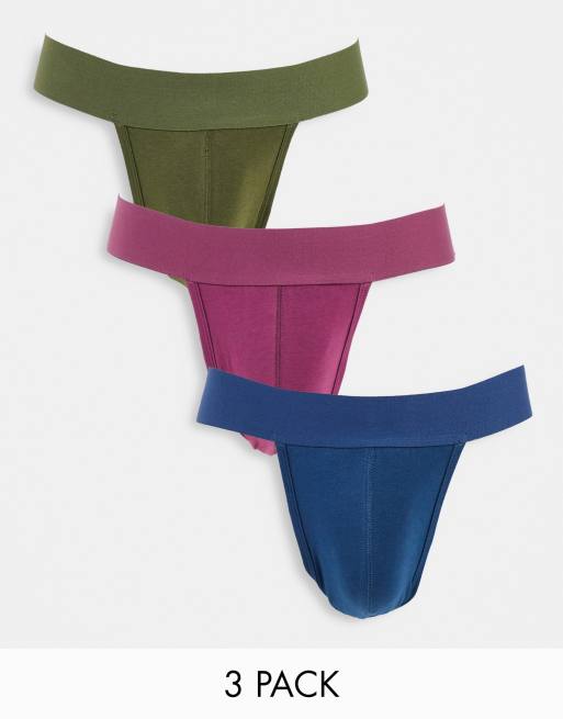 ASOS DESIGN 3 pack jock straps in autumunal tones ASOS