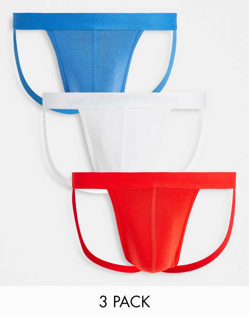 ASOS DESIGN 3 pack jock straps in core colors