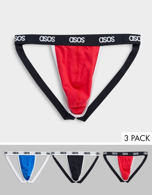 ASOS DESIGN 3 pack jock straps in pop colours ASOS