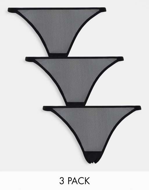 3 Pack Spot Mesh Thongs - Matalan