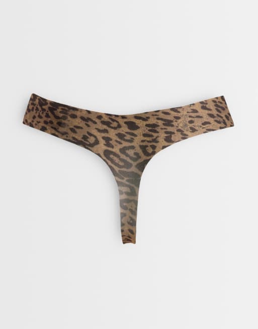 ASOS DESIGN 3-pack mikrotrosor utan synliga troskanter i leopard, svart och brun, 3 av 3