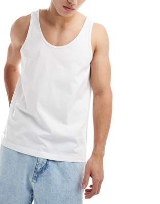 Shop Asos Design 3 Pack Muscle Fit Tank Tops In Multi