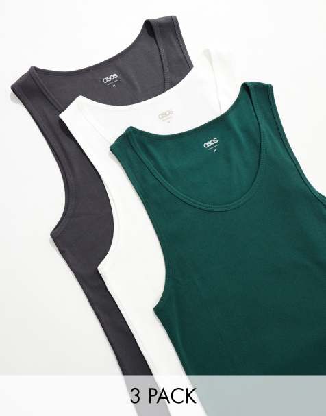 ASOS DESIGN 3 pack muscle fit tank tops in multiple colors - view 1