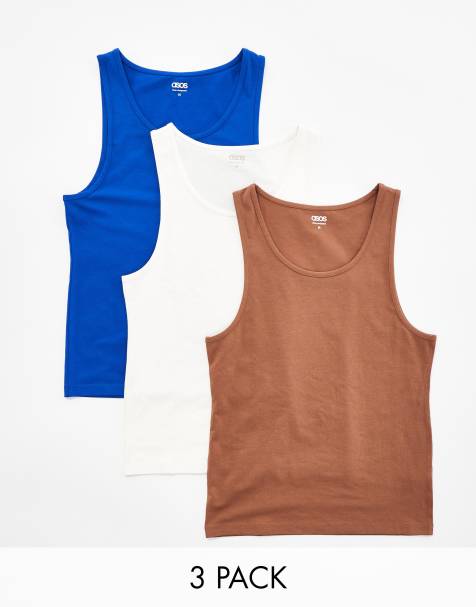 ASOS DESIGN 3 pack muscle fit vests in multiple colours - view 1