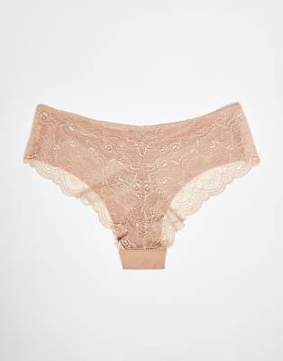 Asos Design 3 Pack No Vpl And Lace Brazilian Brief In Neutral