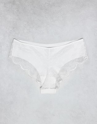 ASOS DESIGN 3 PACK NO VPL AND LACE BRAZILIAN BRIEFS 