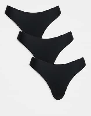 Asos Design 3-pack No Vpl And Lace Thongs