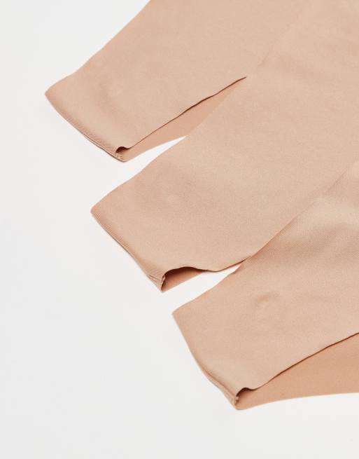 ASOS DESIGN 3 pack no vpl brazilian brief in beige, 3 of 3