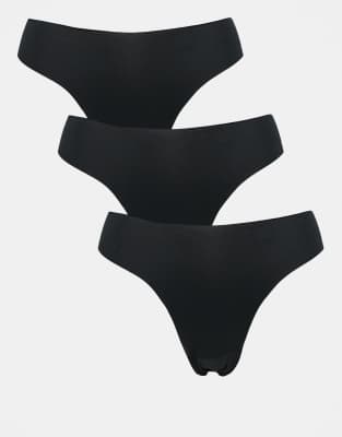 3 pack no vpl brazilian briefs in black