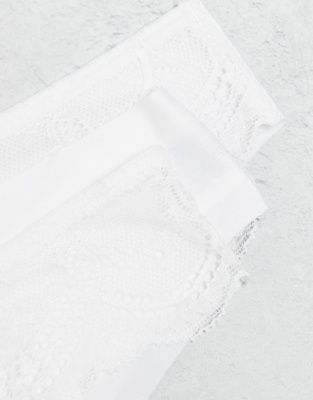 ASOS DESIGN 3 PACK NO VPL & LACE THONG 