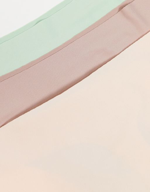ASOS DESIGN 3 pack no VPL thong in blush sage & mink, 3 of 4