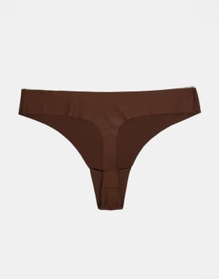 Asos Design 3 Pack No Vpl Thong In Multi