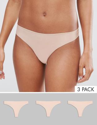 ASOS DESIGN 3 pack no VPL thong