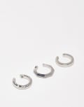 [ASOS DESIGN] ASOS DESIGN 3 pack of angular ear cuffs in silver tone No Size SILVER