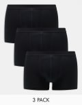 [ASOS DESIGN] ASOS DESIGN 3 pack of trunks in black cotton L BLACK