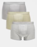 [ASOS DESIGN] ASOS DESIGN 3 pack of trunks in khaki-Multi 2XL Green & grey
