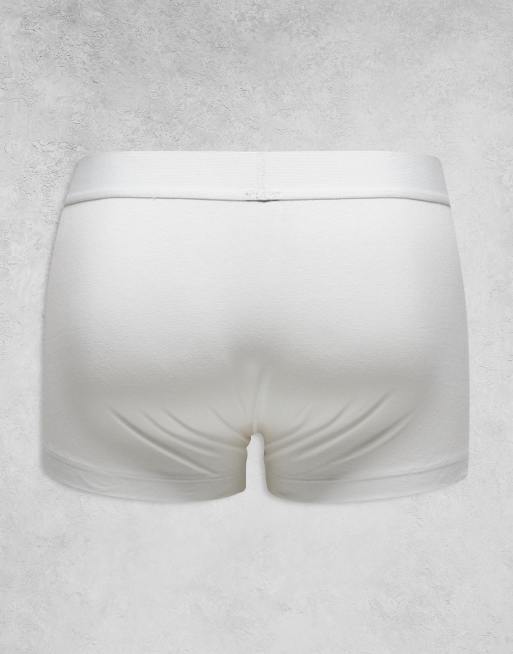ASOS DESIGN 3 pack of trunks with patch detail on waistband in multi, 2 of 3
