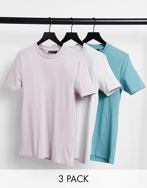 ASOS DESIGN 3 pack organic blend cotton muscle fit t-shirt