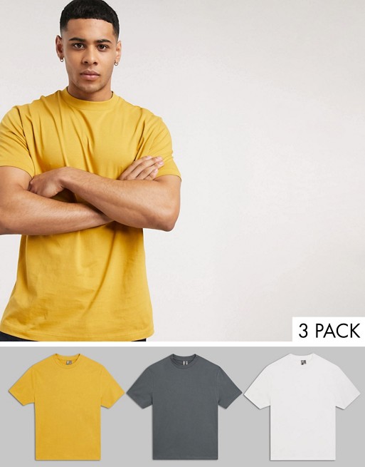 ASOS DESIGN 3 pack organic relaxed t-shirt save
