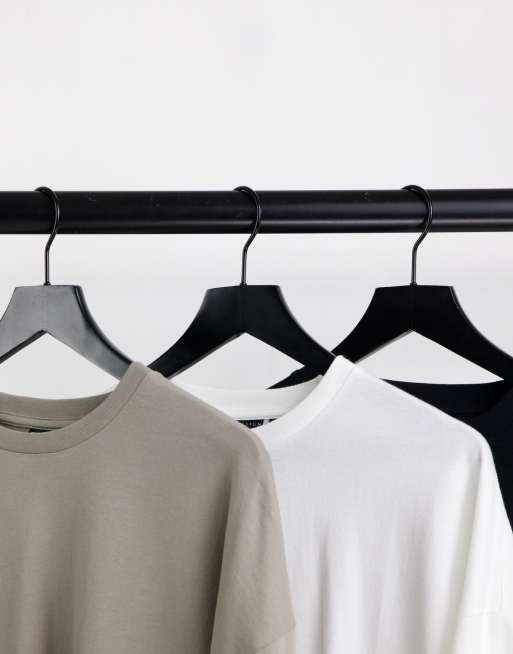 登場! エイソス ASOS DESIGN 3 pack oversized t-shirt with crew neck